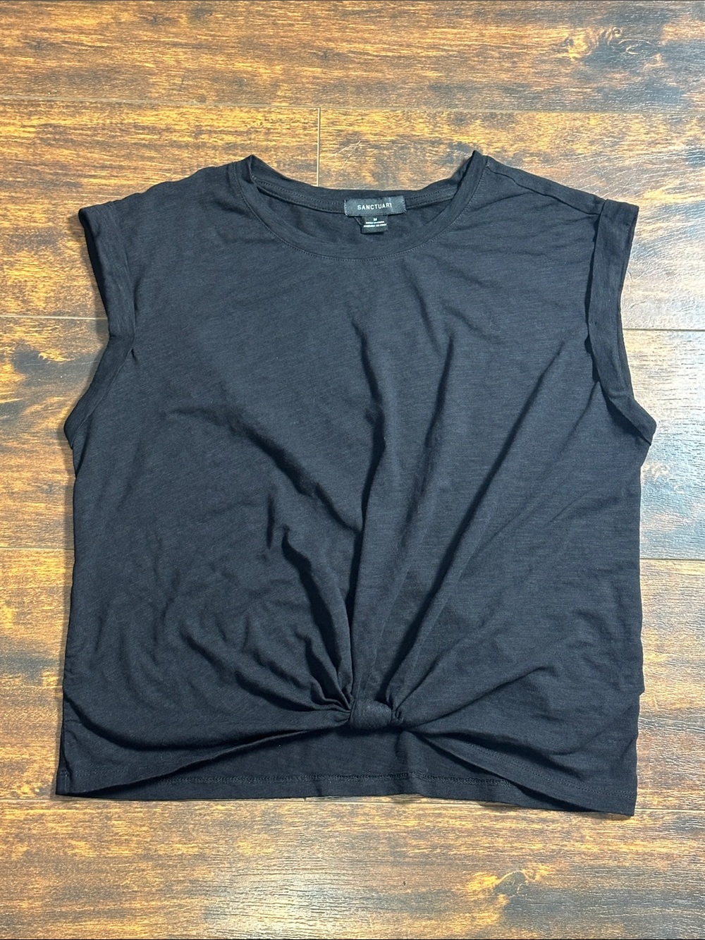 🖤 Sanctuary Knotted Muscle Tee Black Size M Relaxed Fit